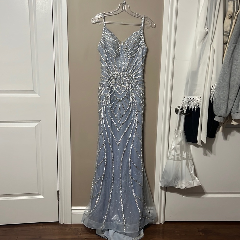 blue diamond dress